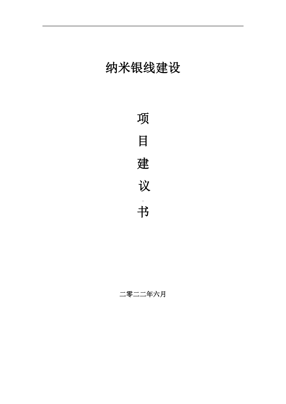 纳米银线项目建议书（写作模板）.doc_第1页