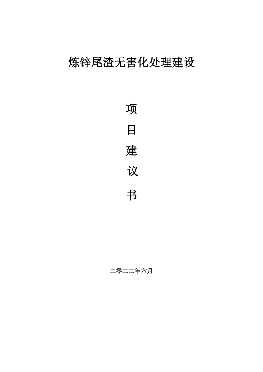 炼锌尾渣无害化处理项目建议书（写作模板）.doc_第1页