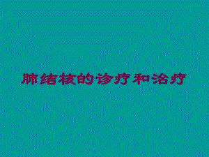 肺结核的诊疗和治疗培训课件.ppt