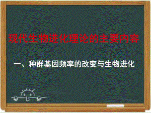 人教版高中生物必修二《种群基因频率的改变与生物进化》课件.ppt