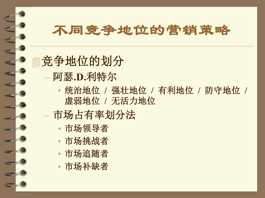 NO5不同竞争地位的营销策略课件.ppt_第1页