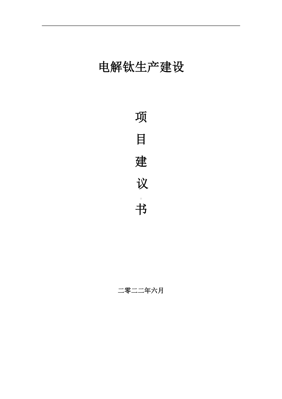 电解钛生产项目建议书（写作模板）.doc_第1页