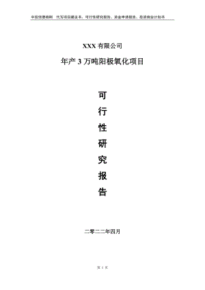 年产3万吨阳极氧化项目申请报告可行性研究报告.doc