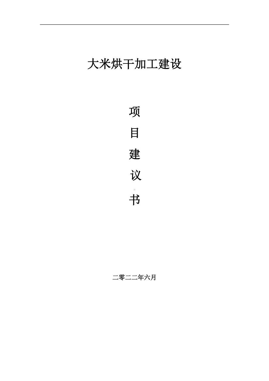 大米烘干加工项目建议书（写作模板）.doc_第1页