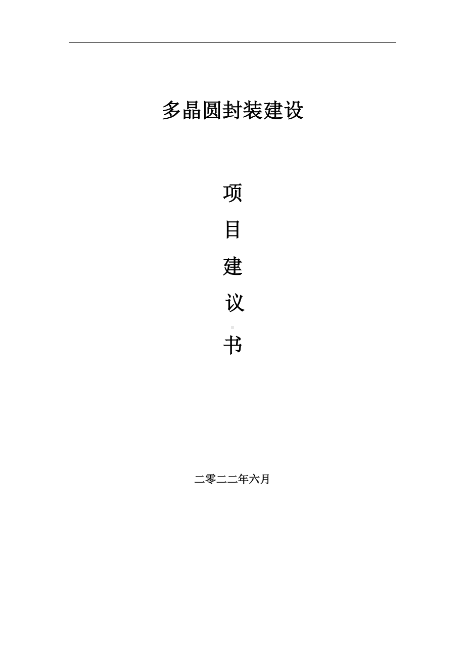 多晶圆封装项目建议书（写作模板）.doc_第1页