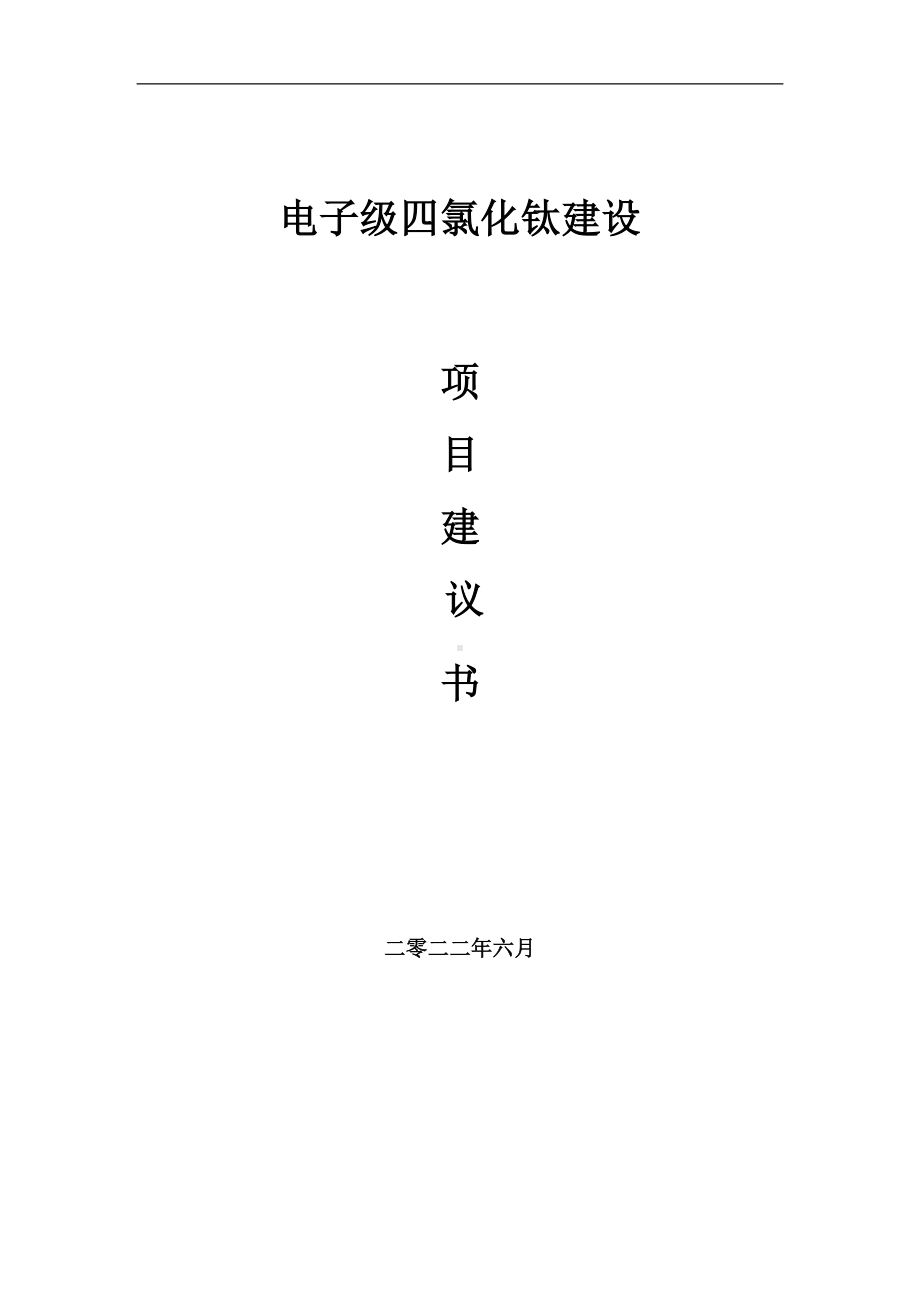 电子级四氯化钛项目建议书（写作模板）.doc_第1页