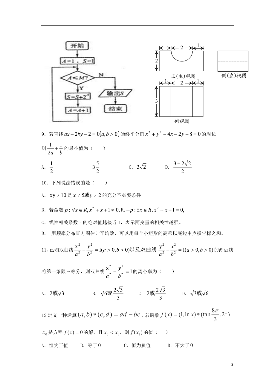 高三数学三模试题 文（答案）新人教A版.doc_第2页