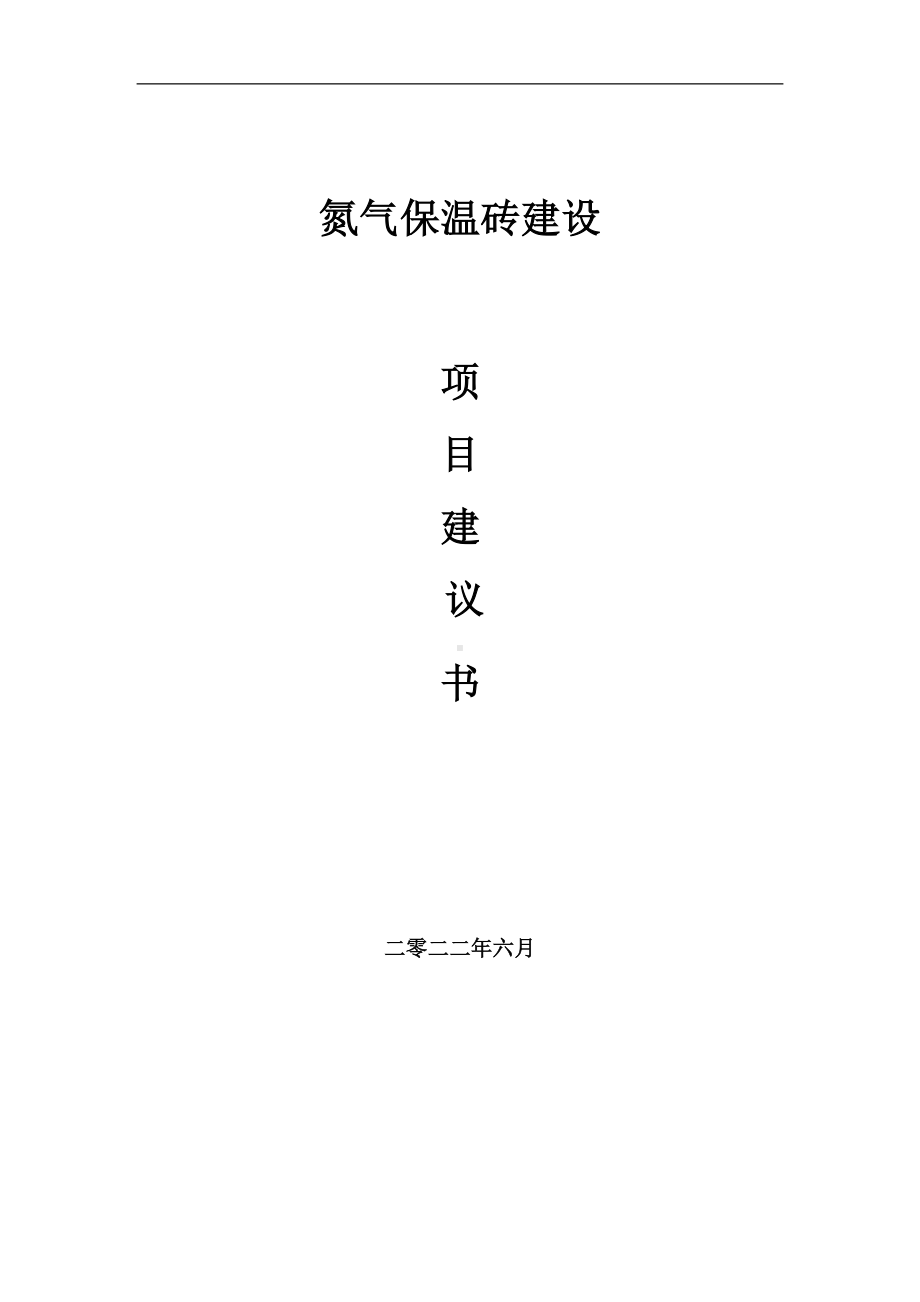 氮气保温砖项目建议书（写作模板）.doc_第1页