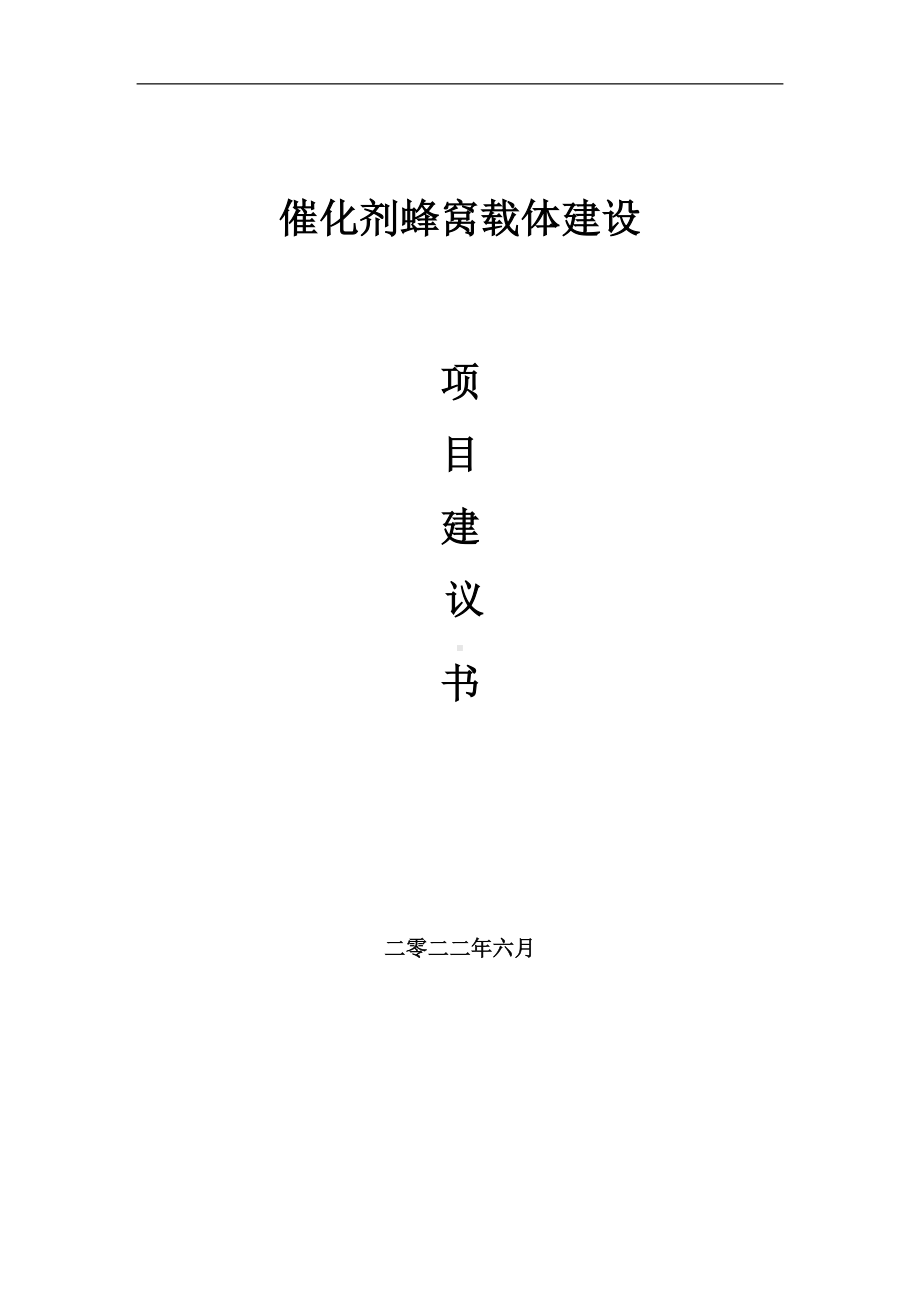 催化剂蜂窝载体项目建议书（写作模板）.doc_第1页