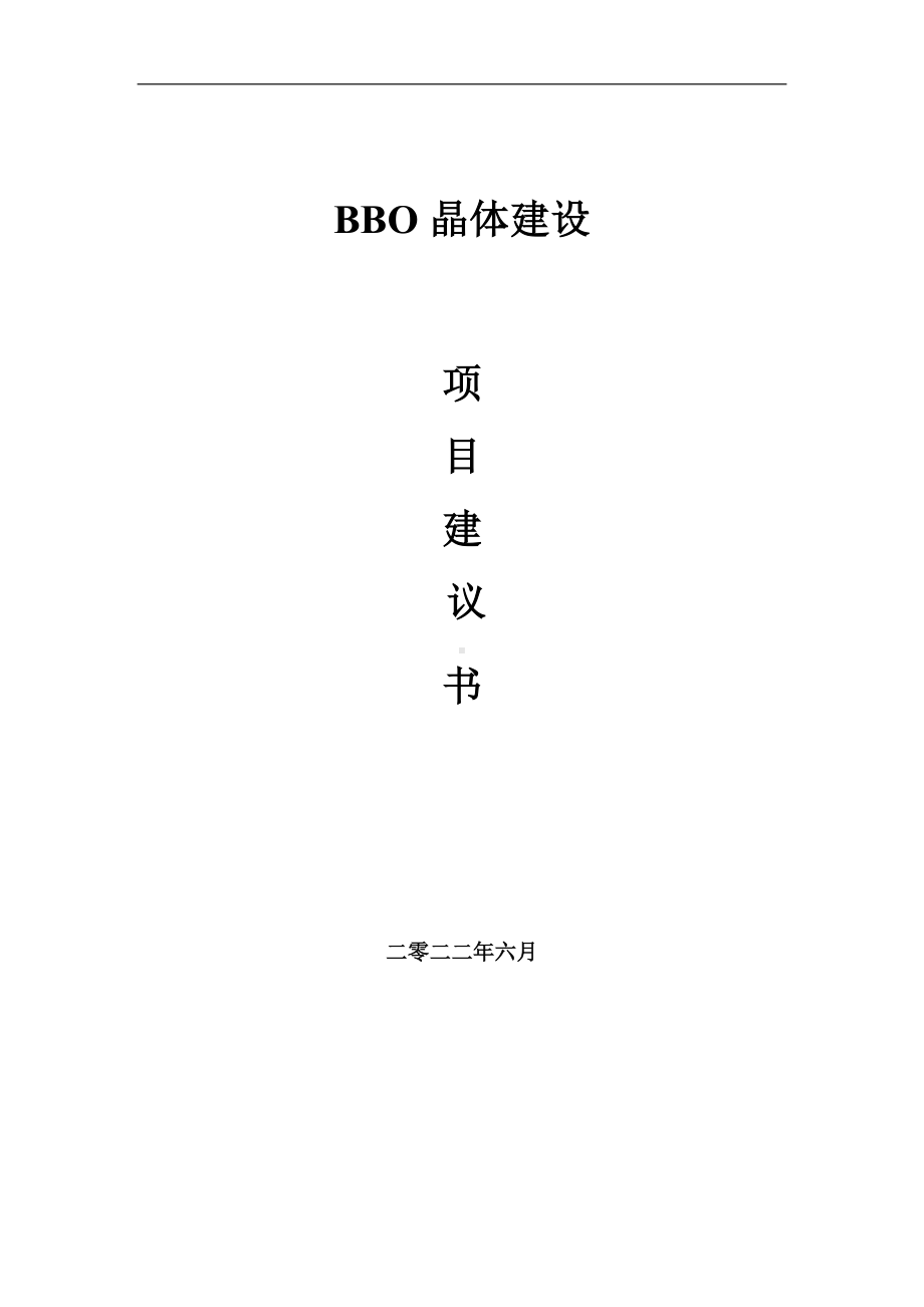 BBO晶体项目建议书（写作模板）.doc_第1页