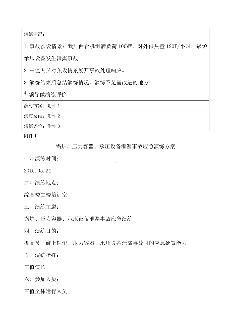 锅炉、压力容器、承压设备泄露事故应急演练参考模板范本.doc_第2页