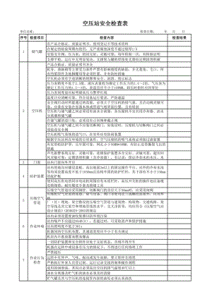 空压站安全检查表参考模板范本.xls