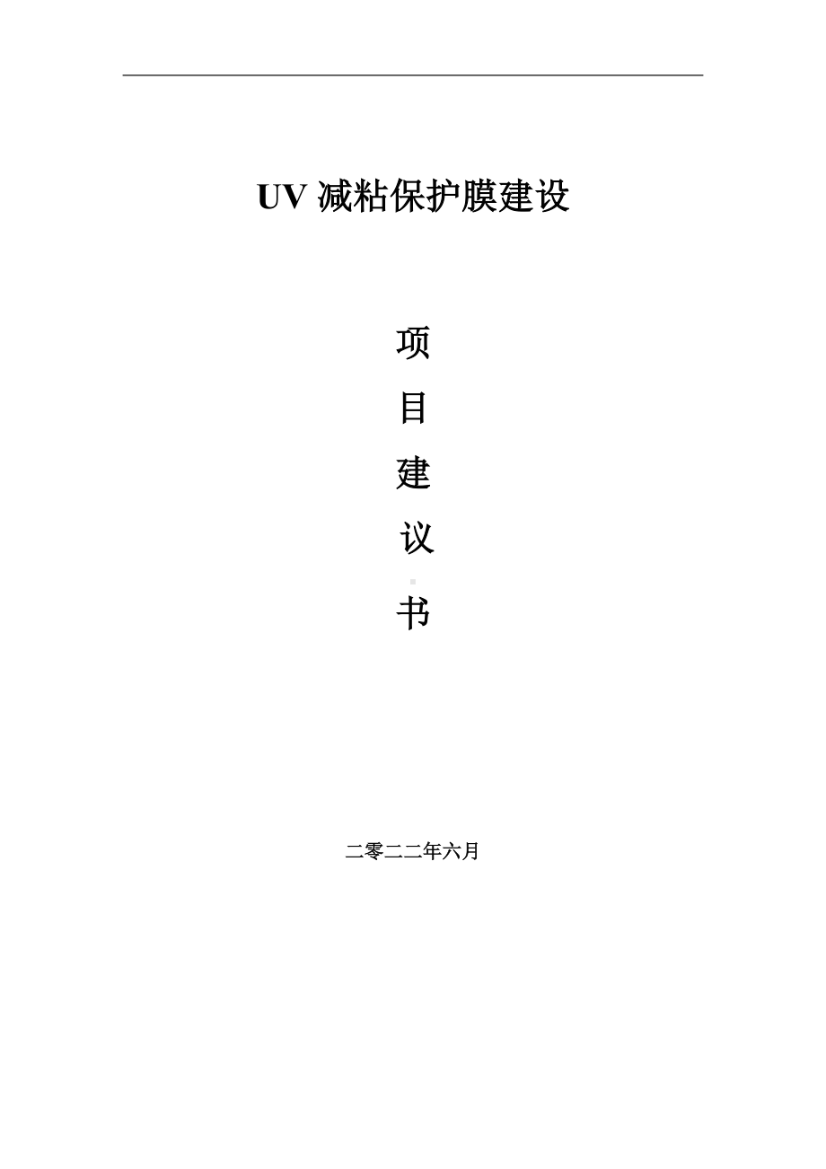 UV减粘保护膜项目建议书（写作模板）.doc_第1页