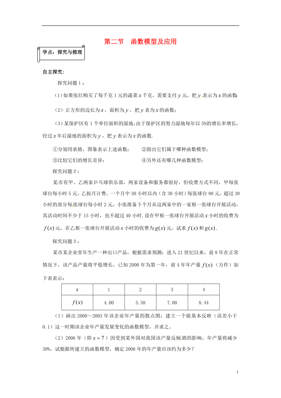 高中数学 3.2函数模型及应用同步辅导 新人教A版必修1.doc_第1页