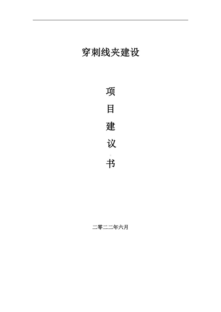 穿刺线夹项目建议书（写作模板）.doc_第1页