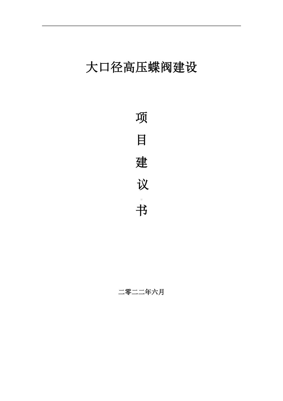 大口径高压蝶阀项目建议书（写作模板）.doc_第1页