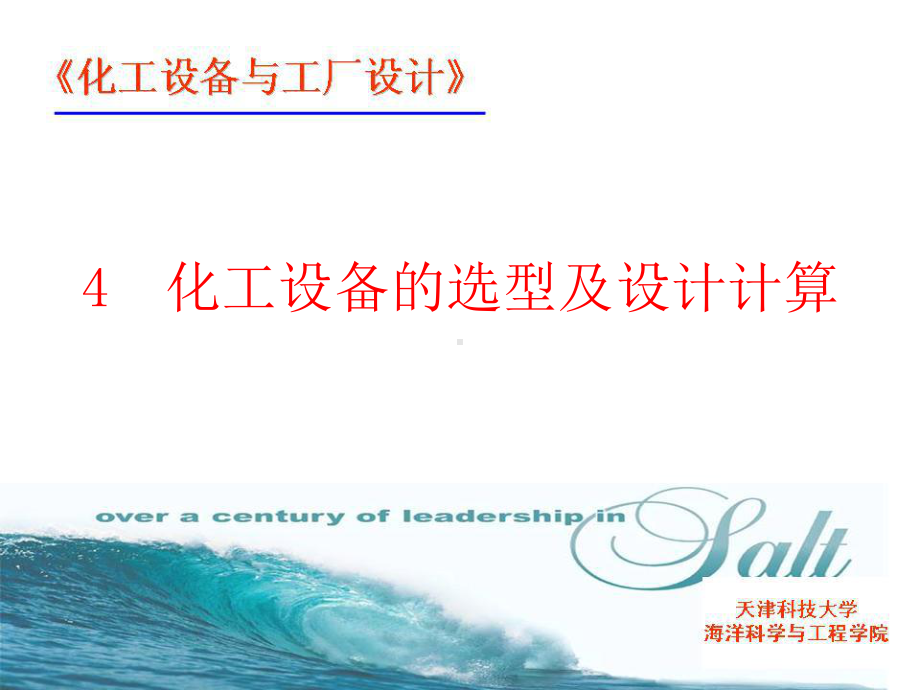 化工设备选型及设计计算概要课件.ppt_第1页