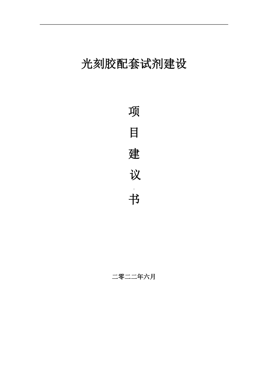 光刻胶配套试剂项目建议书（写作模板）.doc_第1页