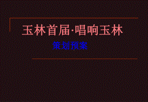 《唱响玉林》电视栏目策划案-共19张课件.ppt