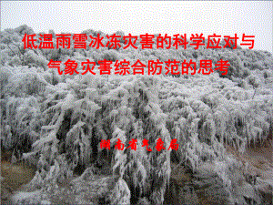 低温雨雪冰冻灾害的科学应对与气象灾害综合防范的思考课件.ppt