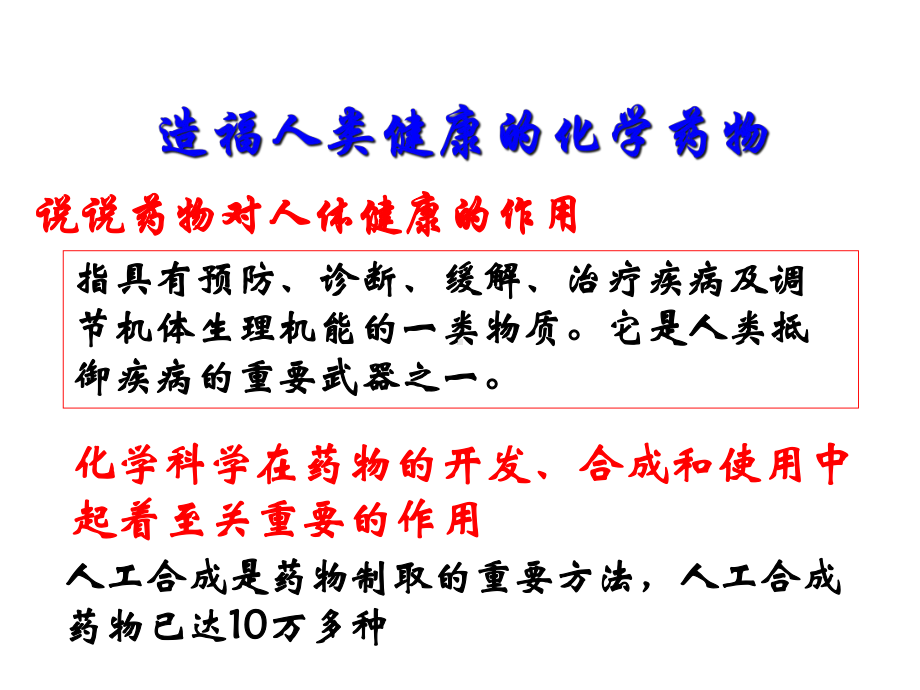 专题第四单元造福人类健康的化学药物课件.ppt_第3页