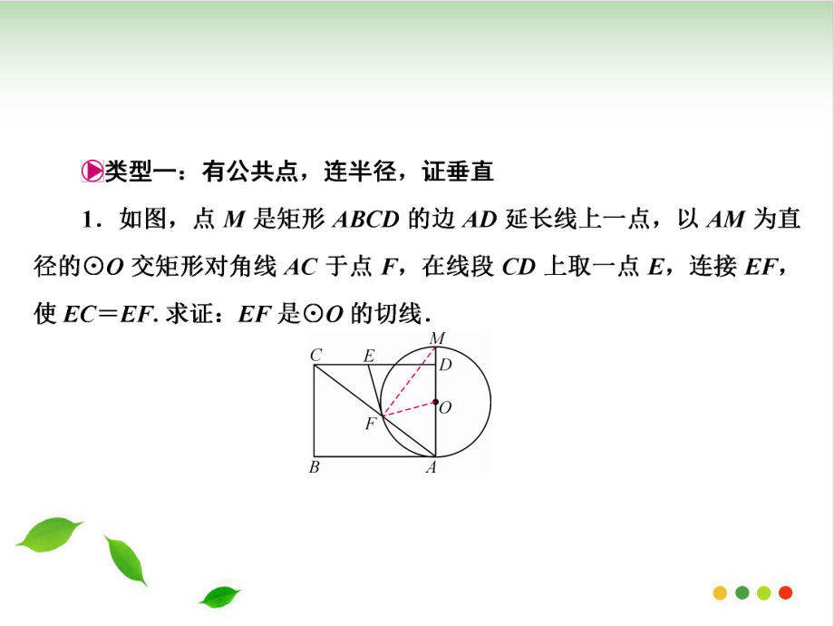 上册小专题-证明切线的常用方法人教版九级数学全一册作业课件.ppt_第2页