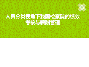 人员分类视角下我国检察院绩效考核和薪酬管理课件.ppt