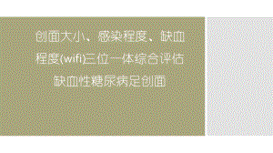 创面大小感染程度缺血程度wifi三位一体综合评估缺血性糖尿病足创面课件.ppt