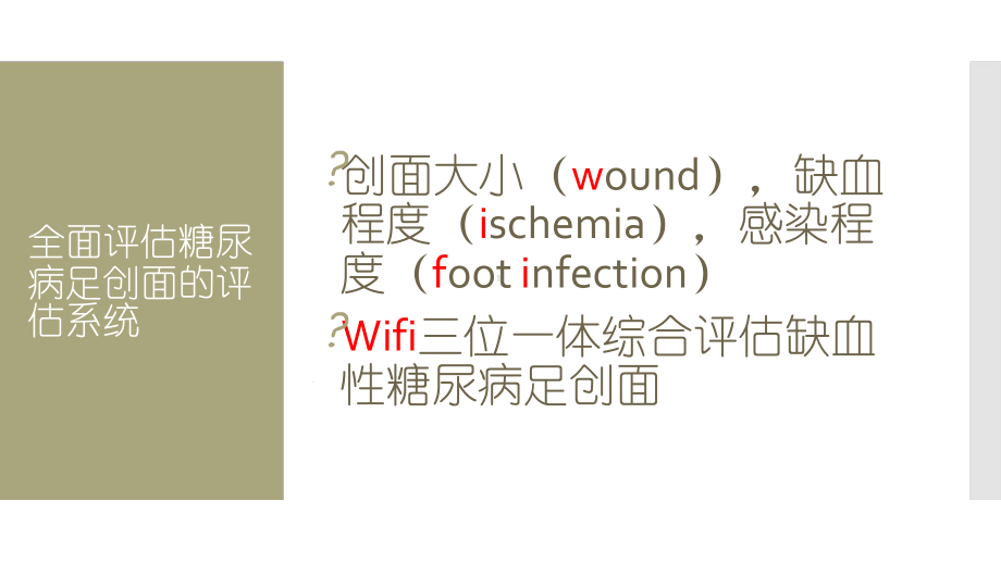 创面大小感染程度缺血程度wifi三位一体综合评估缺血性糖尿病足创面课件.ppt_第3页