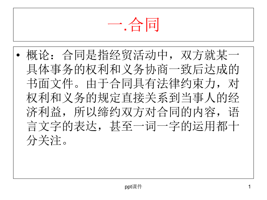 商务英语翻译-contract合同翻译-课件.ppt_第1页