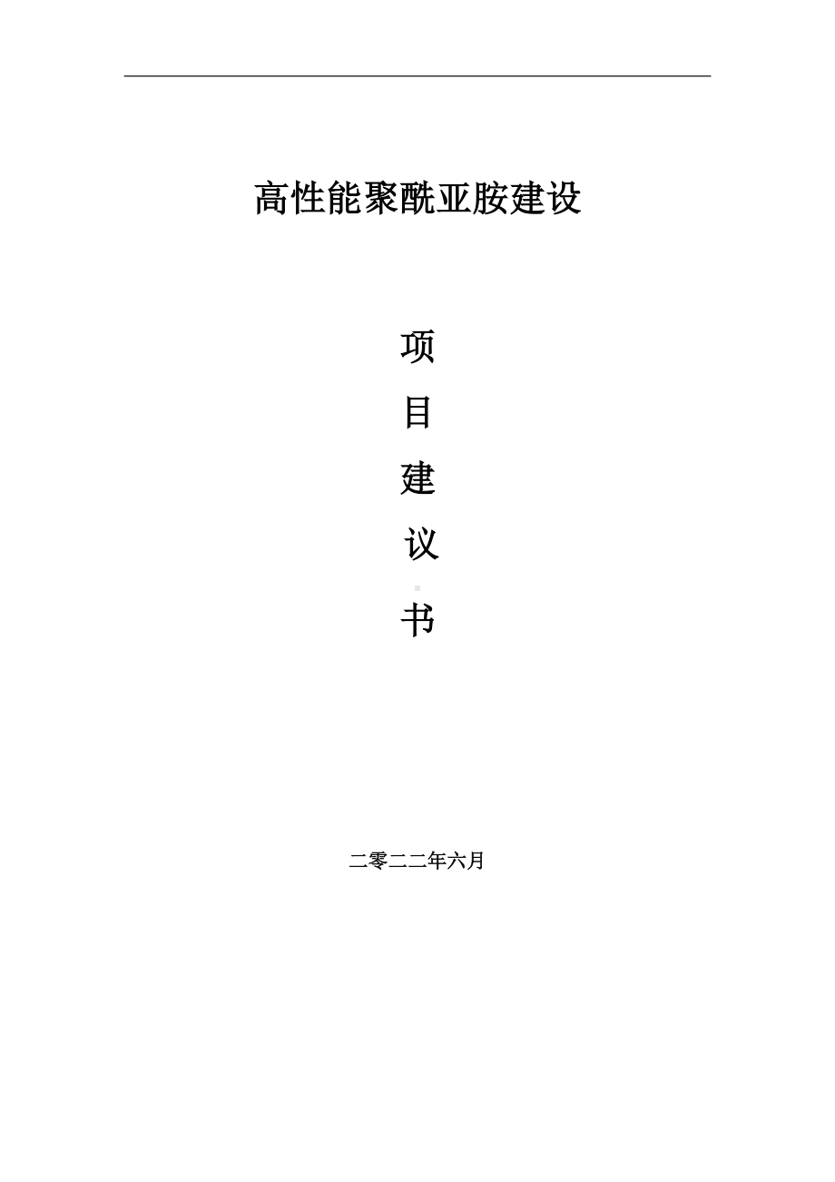 高性能聚酰亚胺项目建议书（写作模板）.doc_第1页