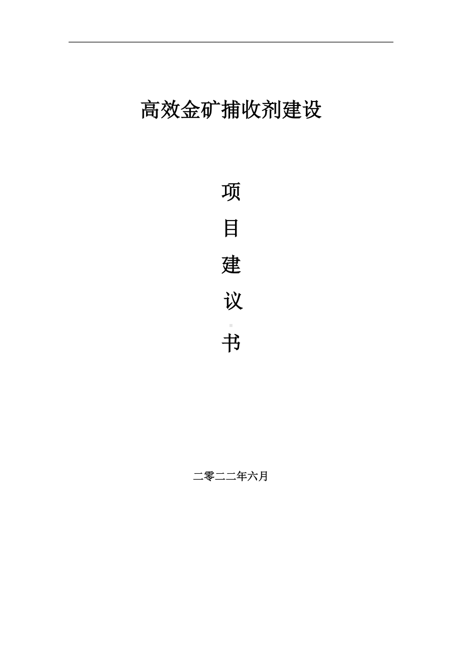 高效金矿捕收剂项目建议书（写作模板）.doc_第1页