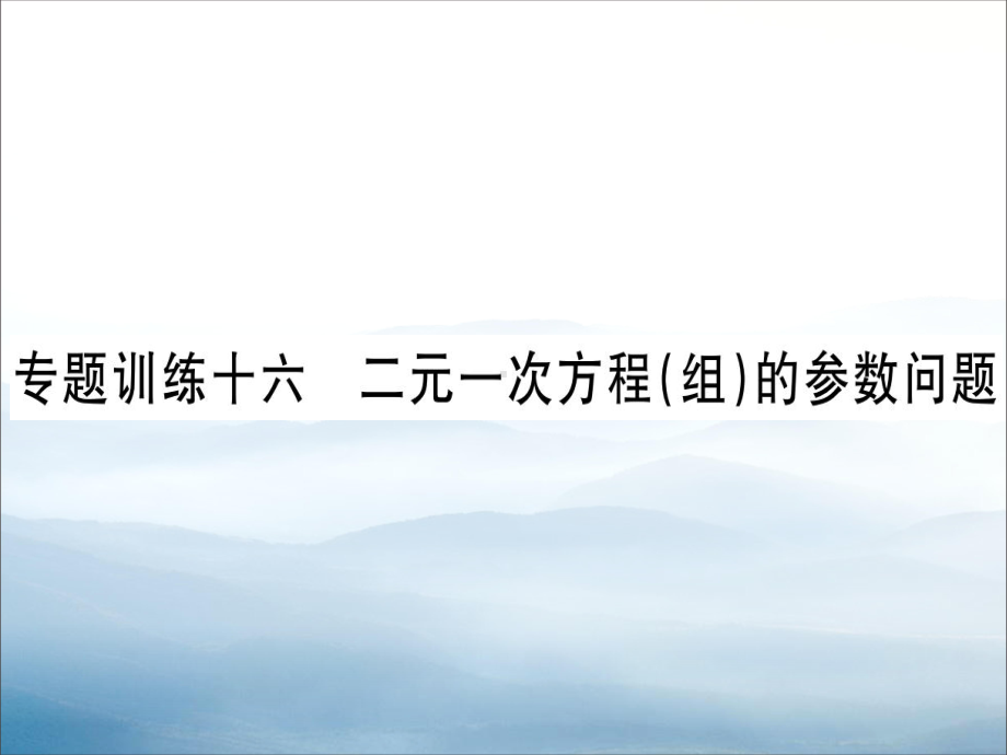 专题训练十六-二元一次方程(组)的参数问题(共11张)课件.ppt_第1页