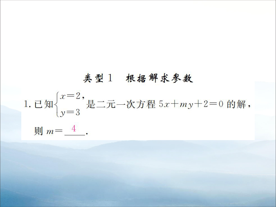 专题训练十六-二元一次方程(组)的参数问题(共11张)课件.ppt_第2页