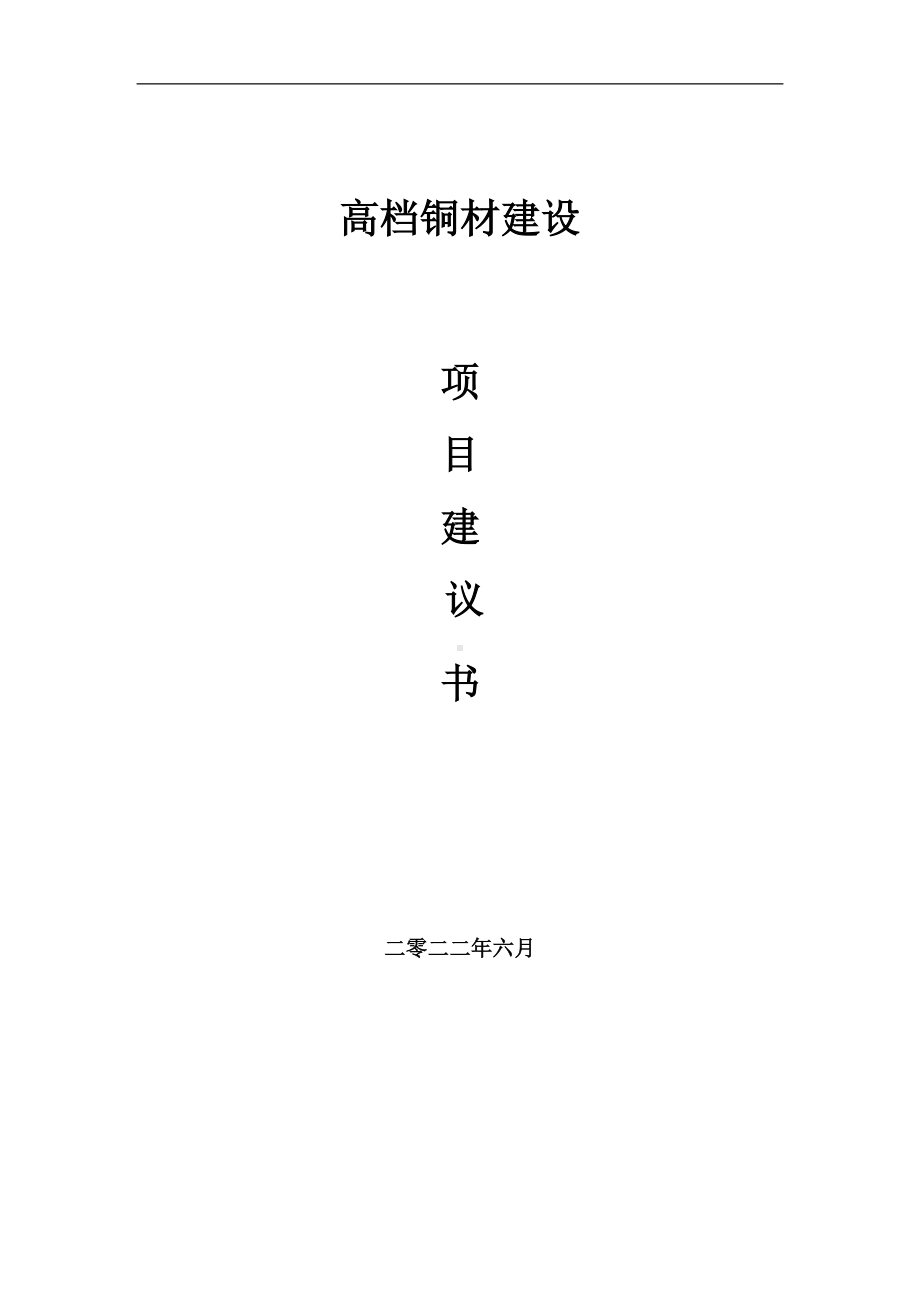 高档铜材项目建议书（写作模板）.doc_第1页