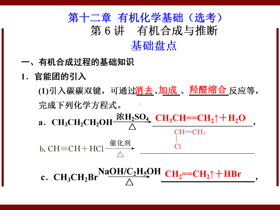 化学高考一轮复习课件第12章第6讲有机合成与推断-.ppt_第1页