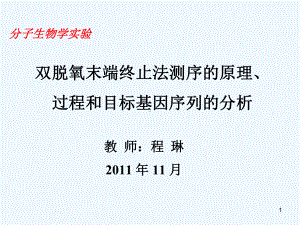 双脱氧末端终止测序法原理过程和目标基因cDNA序列拼接和分析课件.ppt