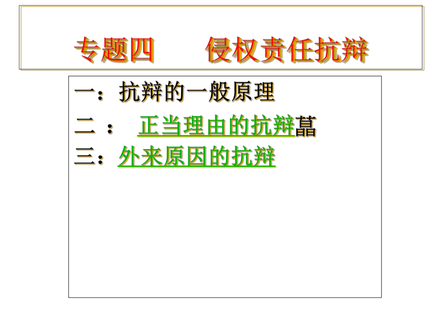 侵权责任抗辩解析课件.ppt_第1页