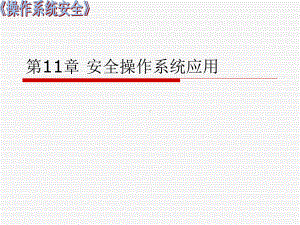 《操作系统安全》第十一章安全操作系统应用课件.ppt