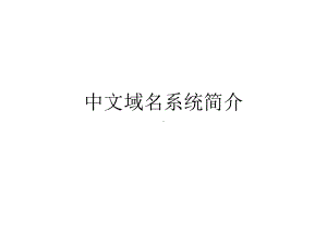 中文域名系统简介课件.ppt