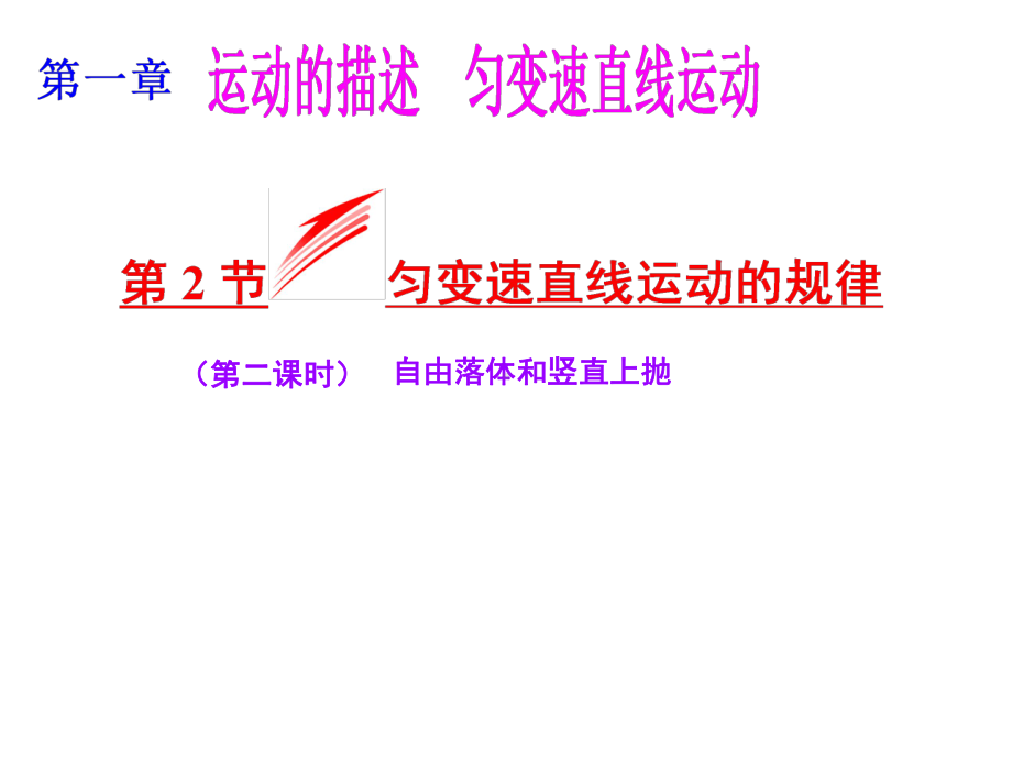 匀变速直线运动的规律(自由落体运动与竖直上抛)第二课时解析课件.ppt_第1页