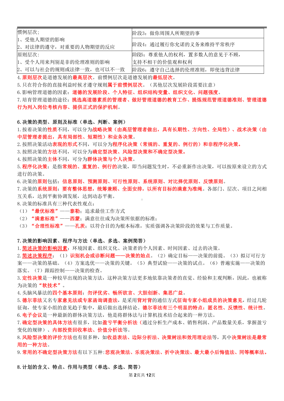 自考00054管理学原理终极绝杀30点.pdf_第2页