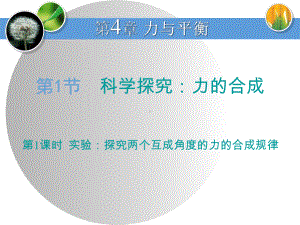 《科学探究：力的合成》力与平衡(第一课时实验：探究两个互成角度的力的合成规律)课件.pptx