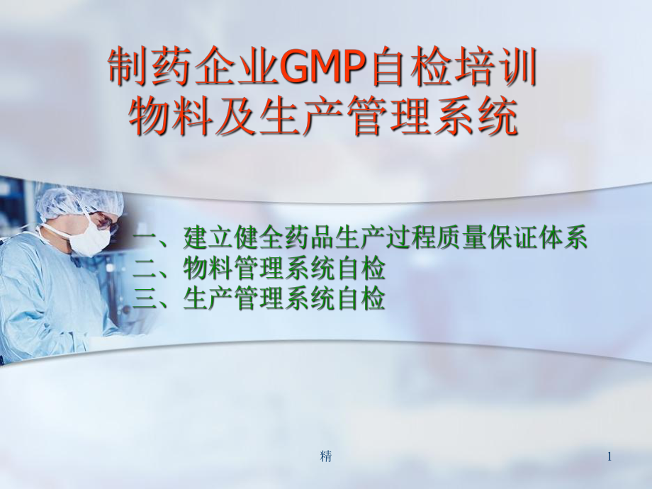 制药企业GMP自检培训-物料及生产系统(精选)课件.ppt_第1页