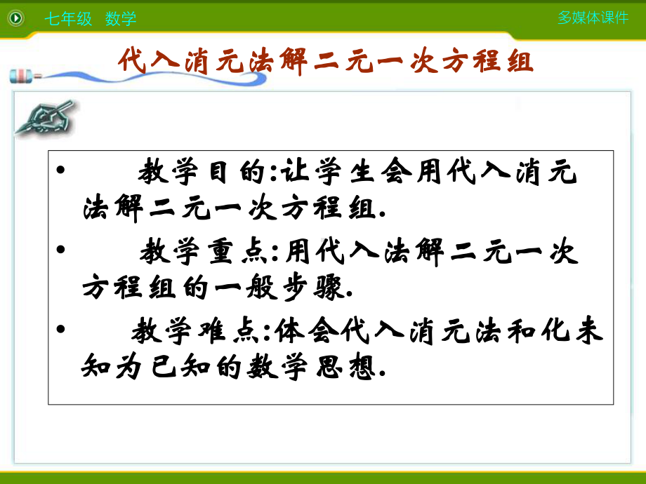 《代入消元法解二元一次方程组》二元一次方程组课件-.pptx_第2页