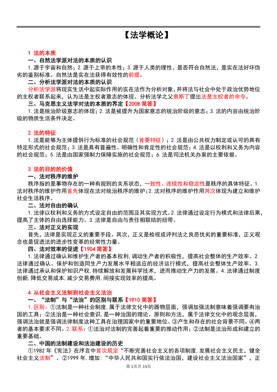 自考00040法学概论终极绝杀30点.pdf_第1页