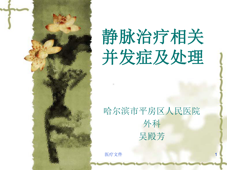 静脉治疗课件(医学技术).ppt_第1页