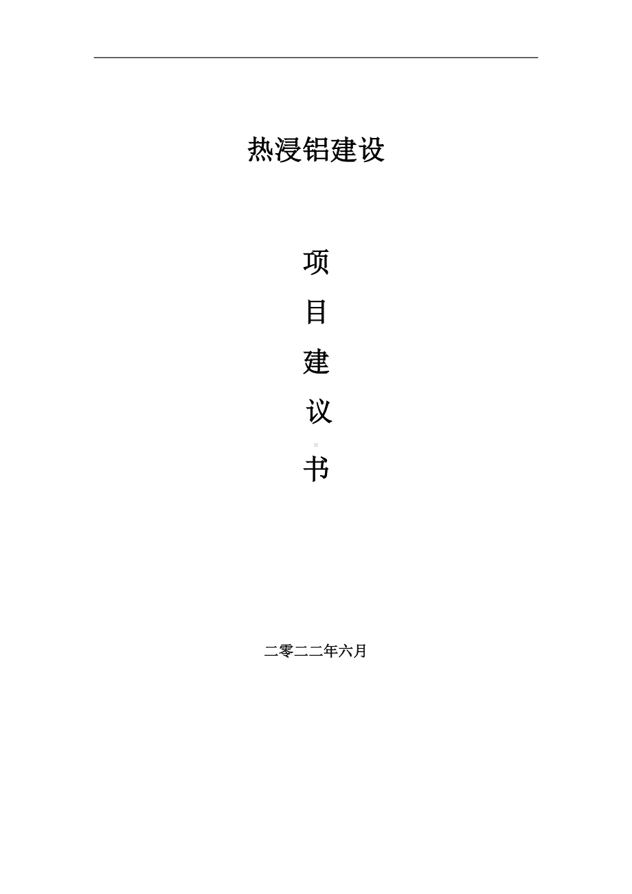 热浸铝项目建议书（写作模板）.doc_第1页