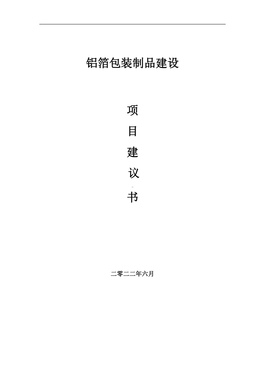 铝箔包装制品项目建议书（写作模板）.doc_第1页