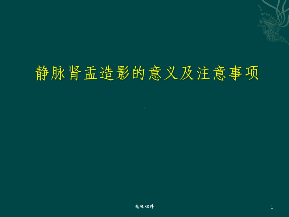 静脉肾盂造影的意义及注意事项课件.ppt_第1页